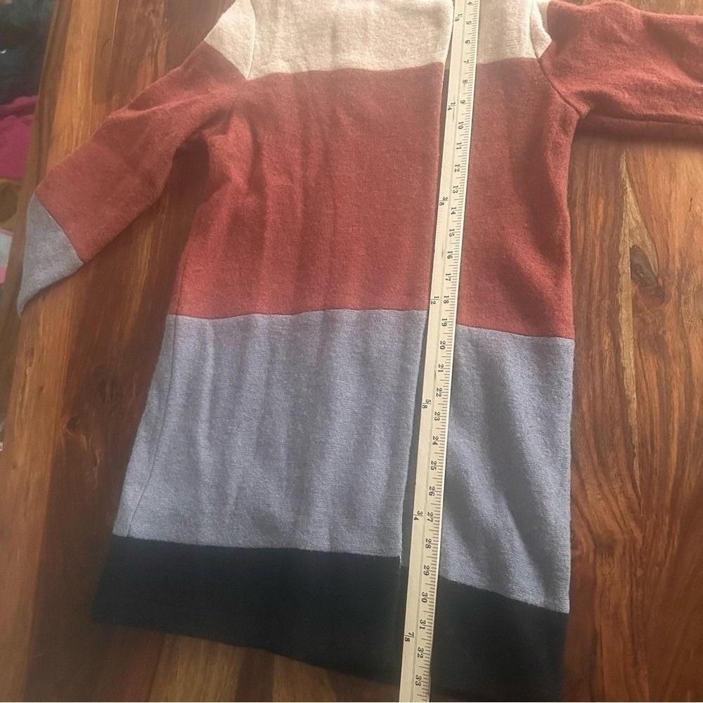 Cullen Women Colorblock Wool Blend Asymmetrical Snap Front Cardigan Jacket Boho - Picture 10 of 10